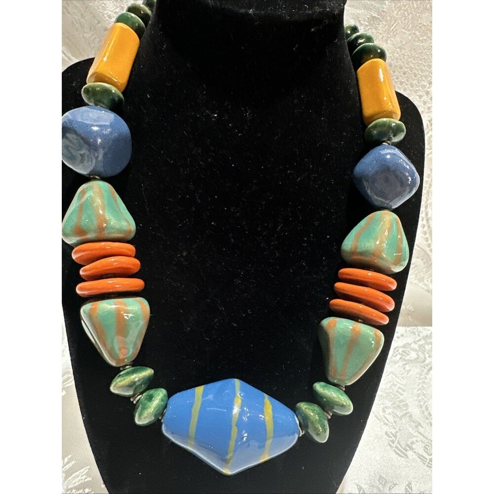 multi color beaded necklace